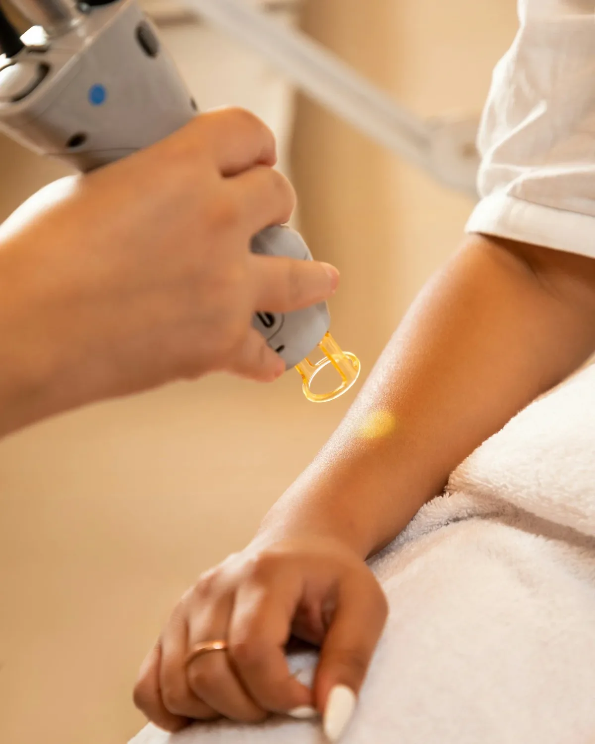 Laser hair removal treatment in a clinic